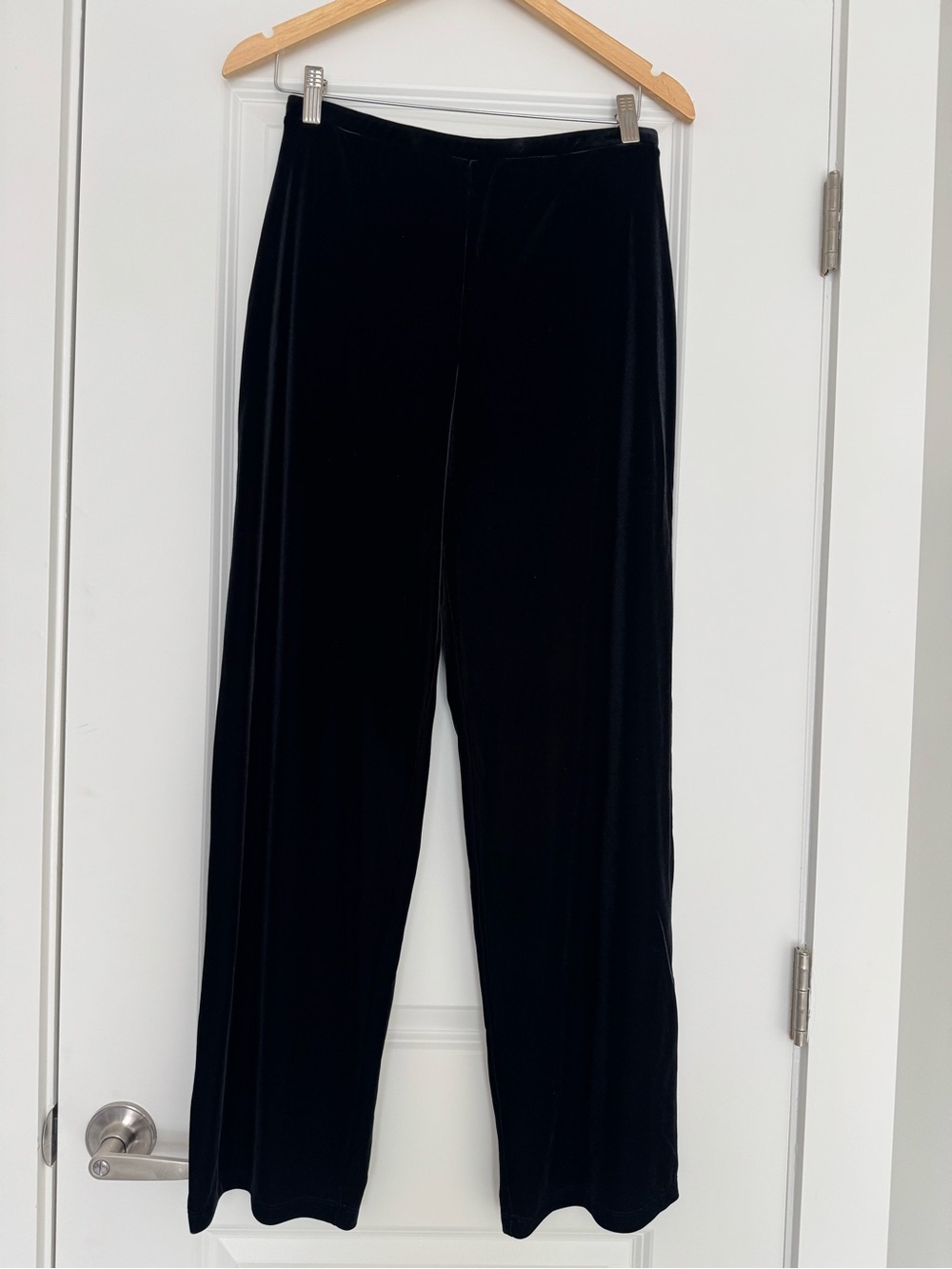Ann Taylor Black Velvet Wide-Leg Pants